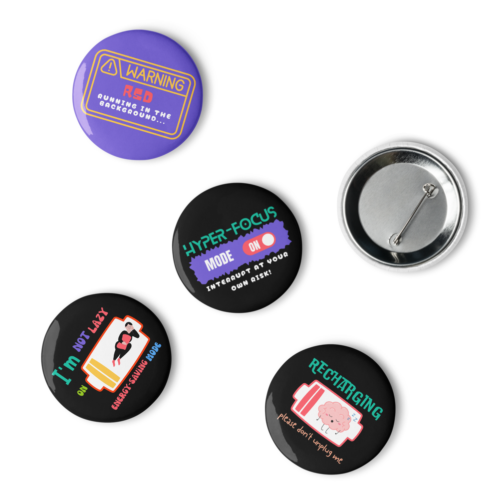 See Us Clearly – Neurodivergent Affirmation Pin Set (5 pcs)