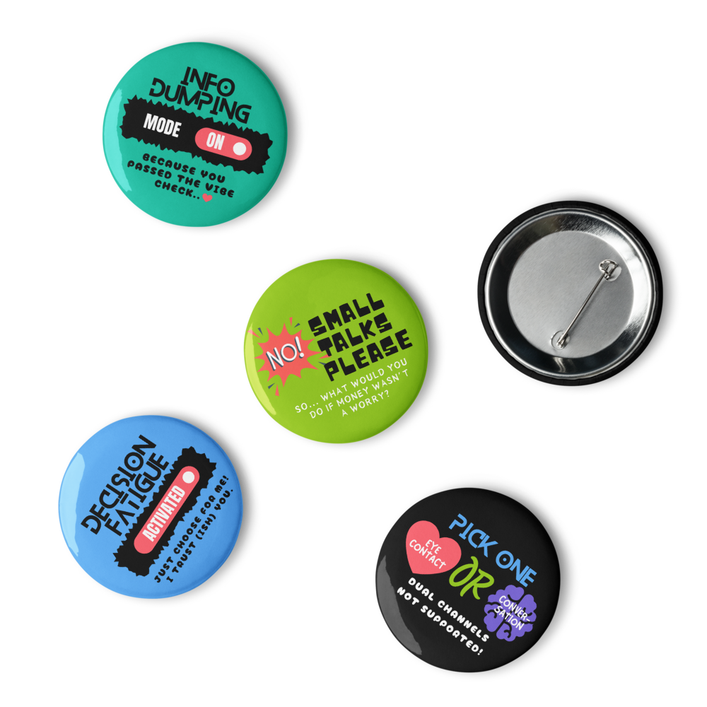 See Us Clearly – Neurodivergent Affirmation Pin Set (5 pcs)