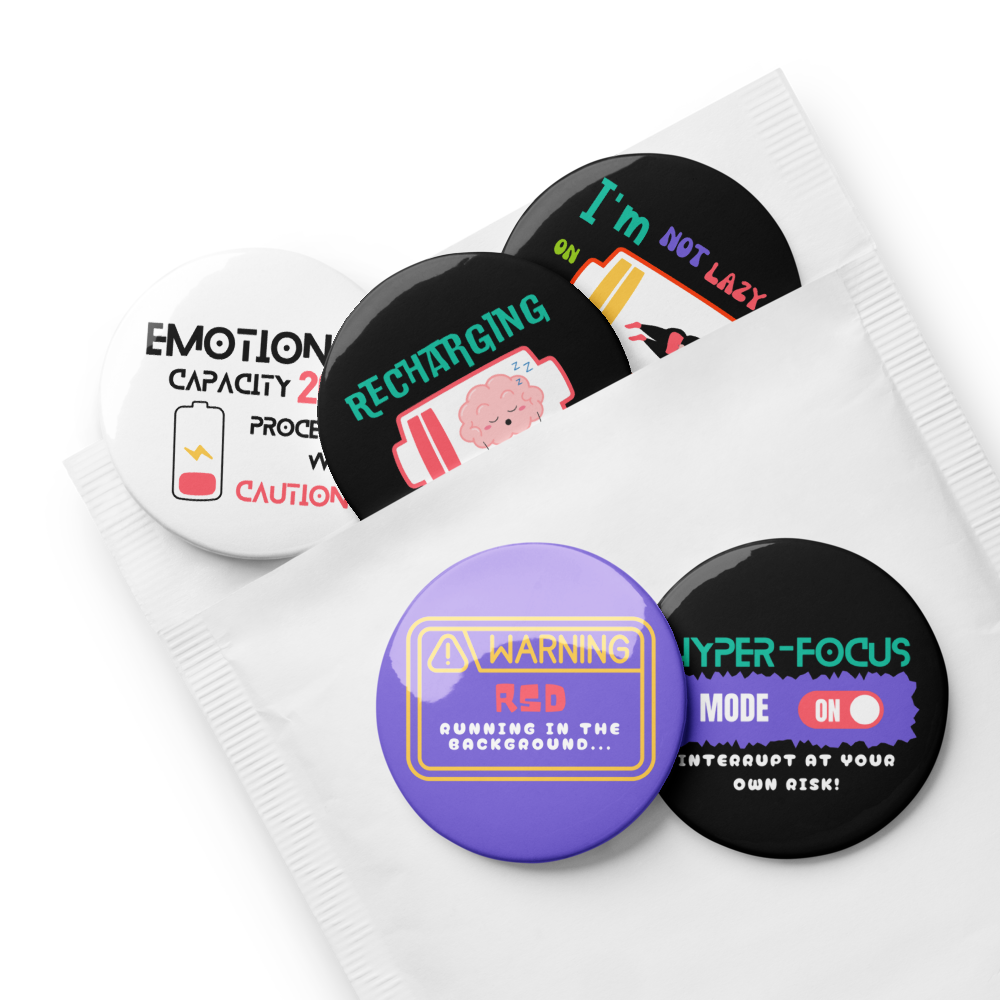See Us Clearly – Neurodivergent Affirmation Pin Set (5 pcs)