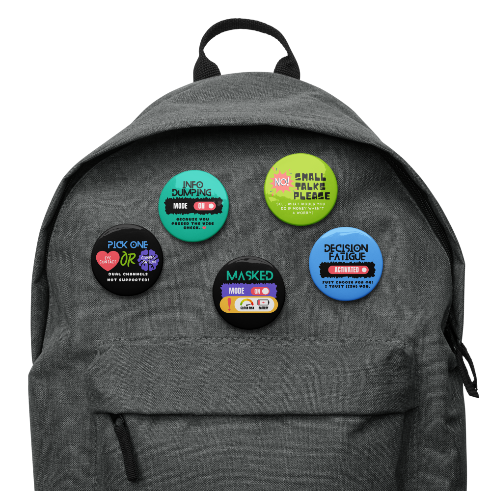 See Us Clearly – Neurodivergent Affirmation Pin Set (5 pcs)