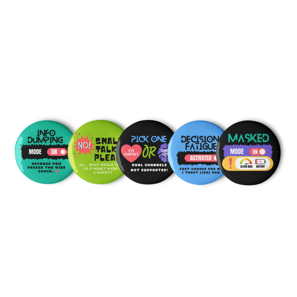 See Us Clearly – Neurodivergent Affirmation Pin Set (5 pcs)