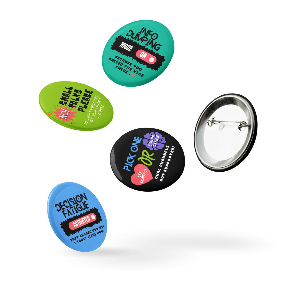 See Us Clearly – Neurodivergent Affirmation Pin Set (5 pcs)